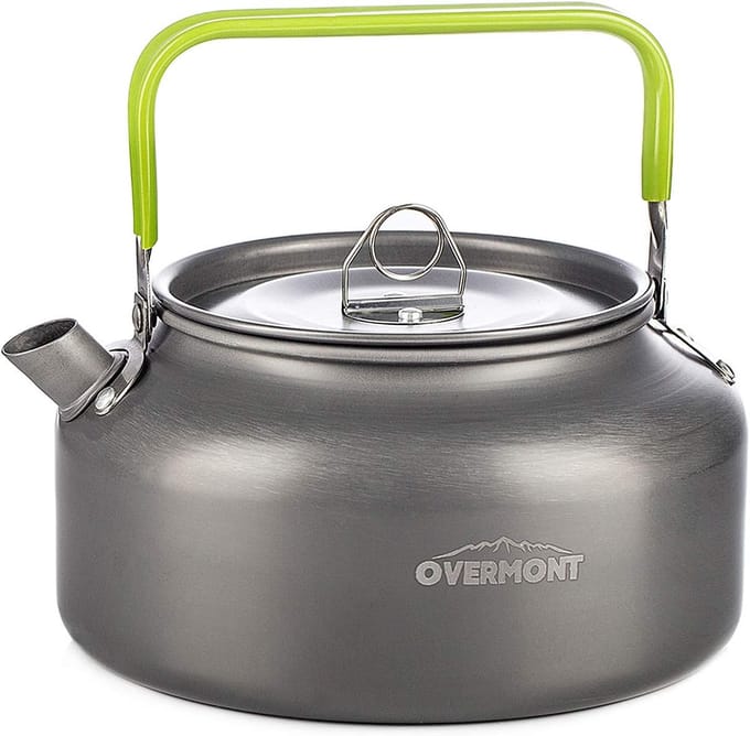 Camping waterkoker aluminium lichtgewicht camping ketel inklapbare handgreep draagbaar 1,2L