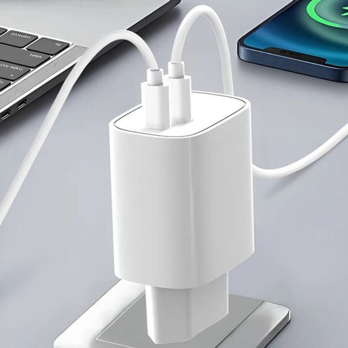 25W Snellader met 2 Meter Kabel – USB-C Oplader – Wit – Fast Charge