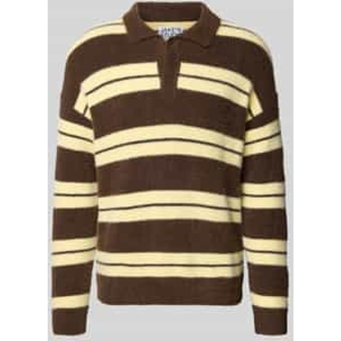 Gebreide pullover met polokraag en knoopsluiting