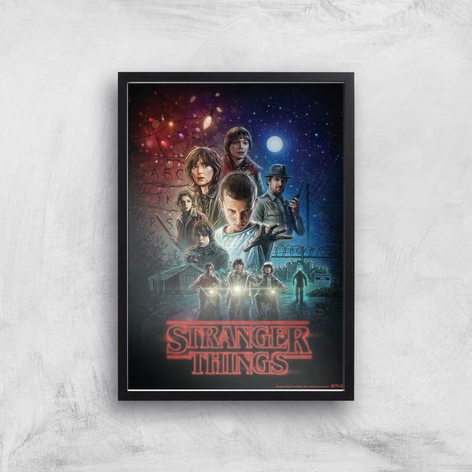 Stranger Things Season One Poster Giclee Art Print - A3 - Black Frame