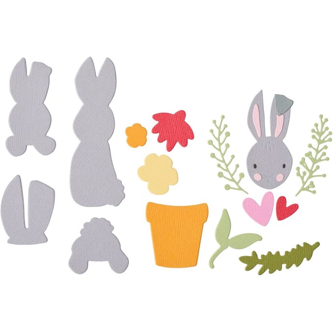 Sizzix Thinlits Ponssjabloon by Catherine Pooler - Bunny Bits & Blooms #2