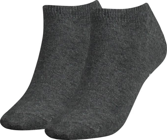 Tommy Hilfiger damessokken Sneaker (2-pack) - korte enkelsok katoen - grijs melange
