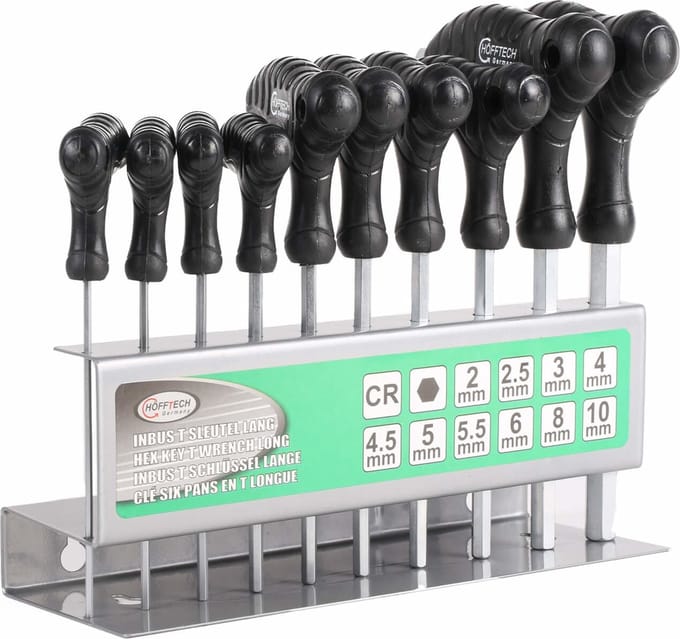 Hofftech T-greep inbussleutelset - Ergonomisch - 2-10 mm - Inclusief opbergrek - 10 stuks