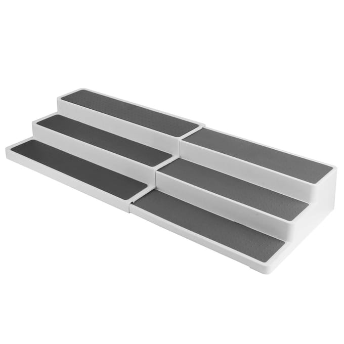 3-laags kruidenrek uitbreidbare traplank keukenorganizer voor kast aanrechtgebruik white