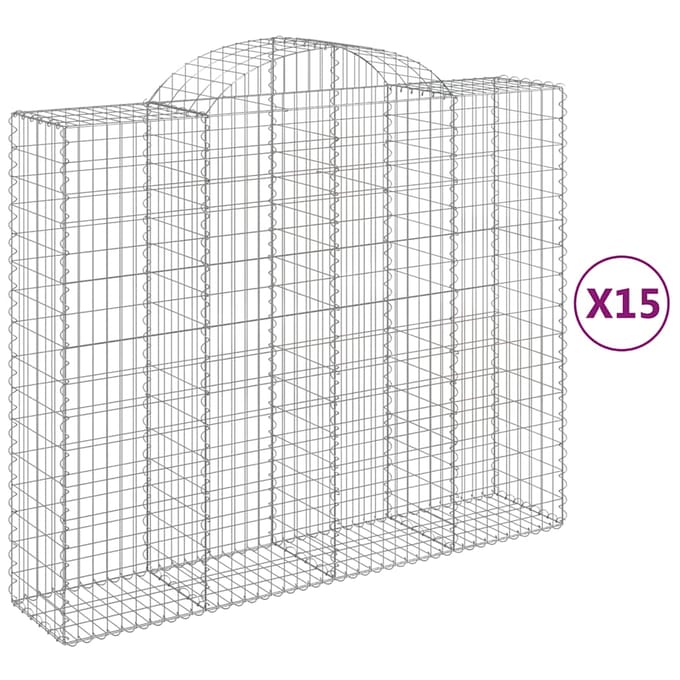 vidaXL - Schanskorven - 15 - st - gewelfd - 200x50x160/180 - cm - ijzer