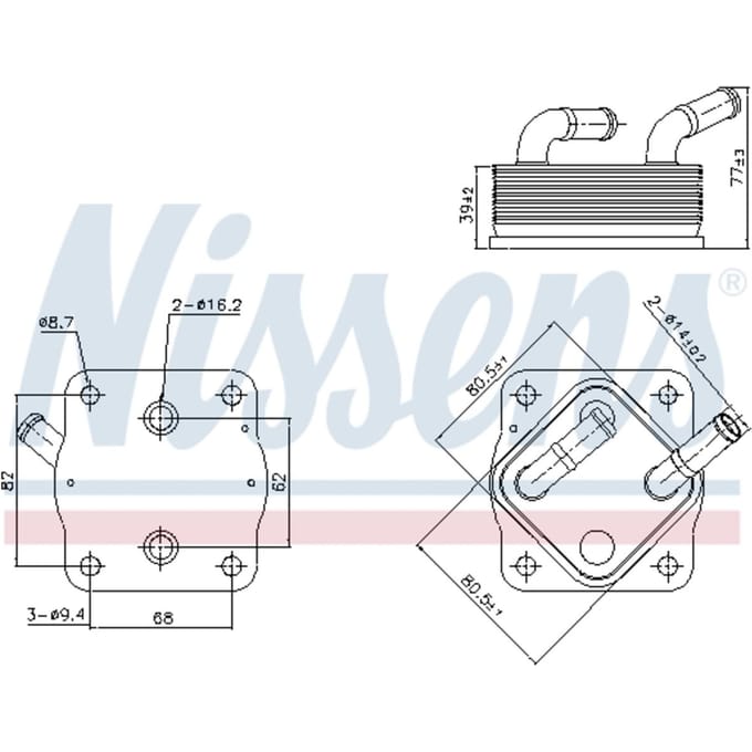 Olie radiator, motorolie NISSENS 91378