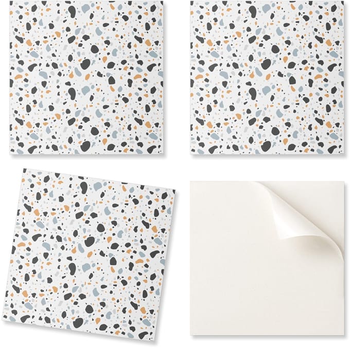 Zelfklevende PVC-wandtegels met abstract stippenpatroon, 9x30x30 cm