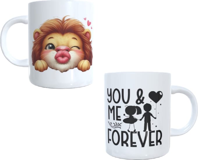 Bedrukte koffie beker -thee mok - tekst forever - afbeelding dier - liefde