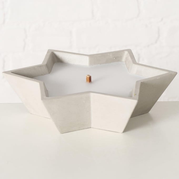 Boltze Home kaarsenpot ster decoratie Ø14xH5cm kleurrijk karton.