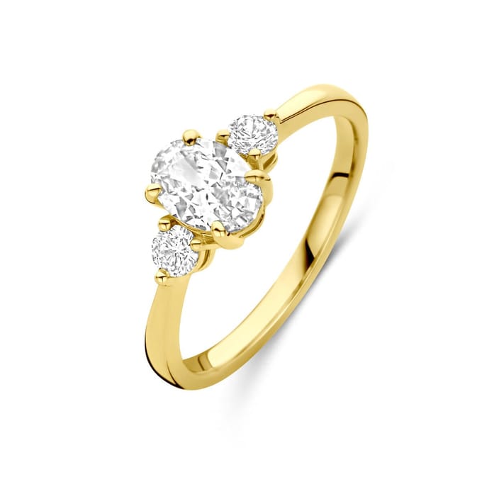 14K Geelgouden ring zirkonia 4034029