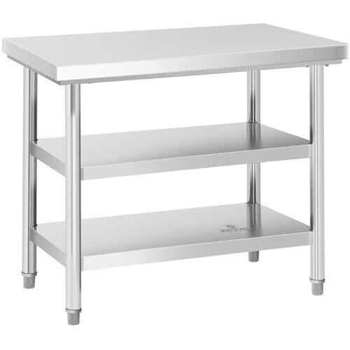 RVS werktafel - ECO - 100 x 70 cm - 500 kg - tussenplank - Royal Catering RCWT-100X70-3L-E