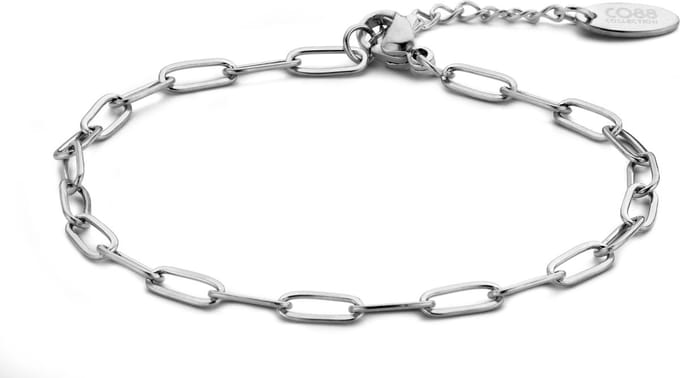 CO88 Collection Elemental 8CB-90641 Stalen schakel armband - 19,5 cm