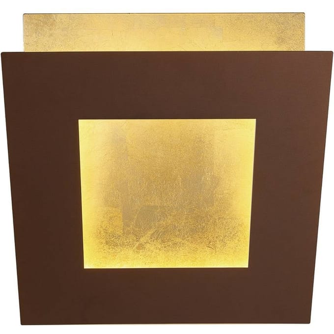Mantra Iluminación LED wandlamp Dalia, corten/goud, 22 x 22 cm, aluminium