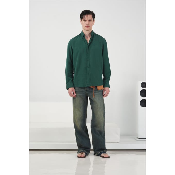 Casuele Lange Mouwen Tencel Overhemd met Knopen