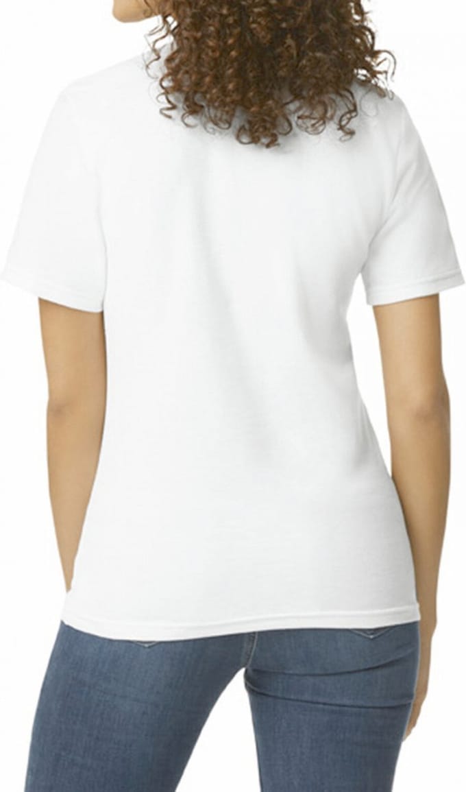 Gildan Damespolo Softstyle Dubbele piqué GI64800L - White - M