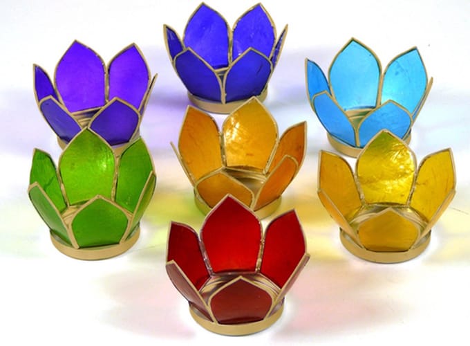 Chakra Lotus lichtjes 7 x goudkl. rand S