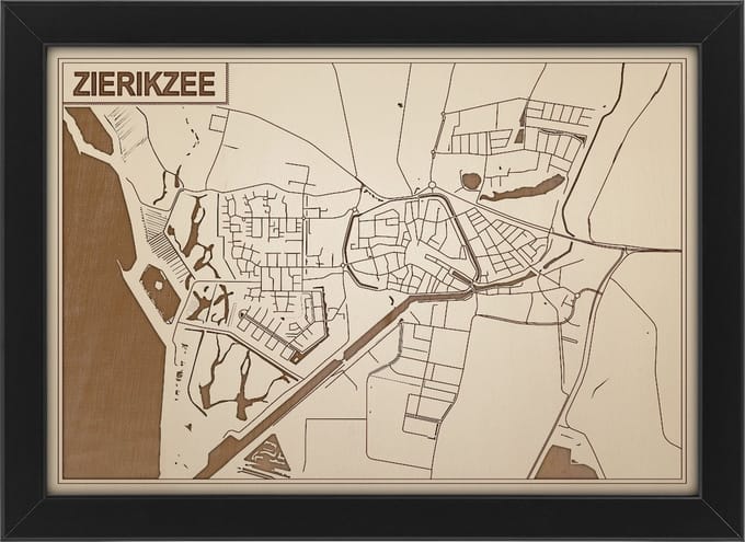 Decoratief Beeld - Houten Van Zierikzee - Hout - Bekroned - Bruin - 21 X 30 Cm