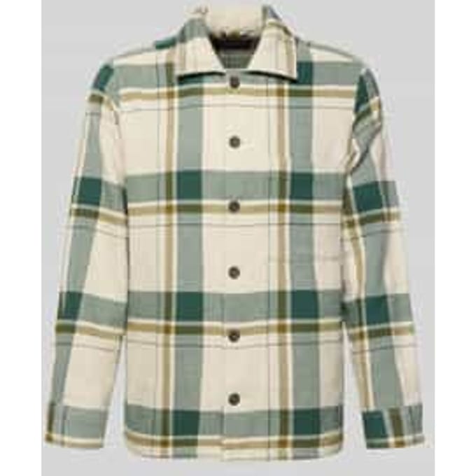 Loose fit overhemdjack van puur katoen