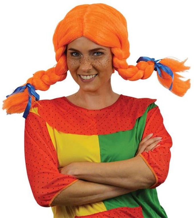 Witbaard Pruik Dames Oranje One-size