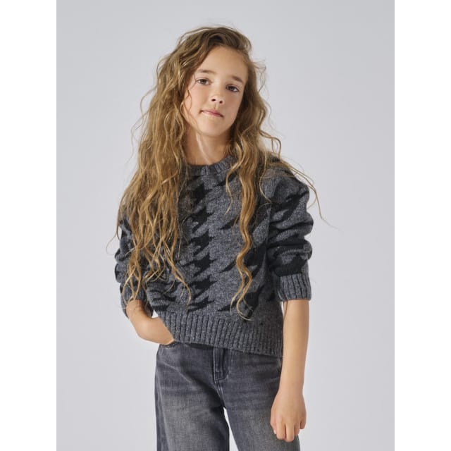 Kids trui PEPPY Dark Grey Melange Black Regular Fit