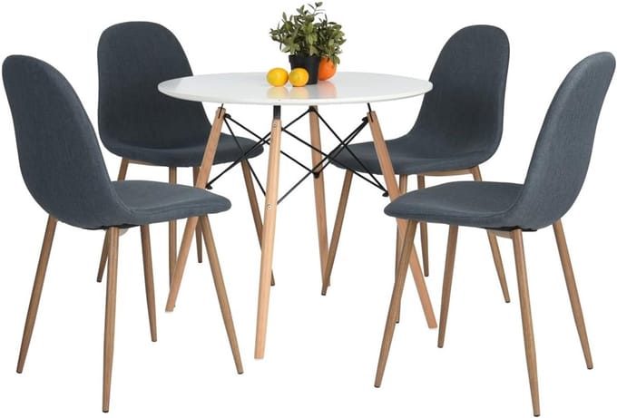 Eettafel - Keukentafel - Gezellig dineren - Modern design - 80 x 80 cm - Wit