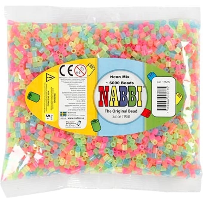 Nabbi Medium Tube Kralen Neon Mix - 6000 stuks