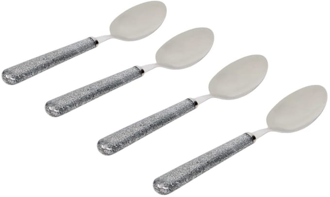Amefa - 4 dessert lepels - set van 4 - sparkle silver - glitter