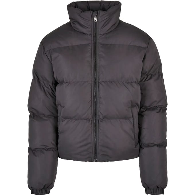 Urban Classics - Ladies Short Peached Puffer Jacket black Gewatteerd jack - L - Zwart