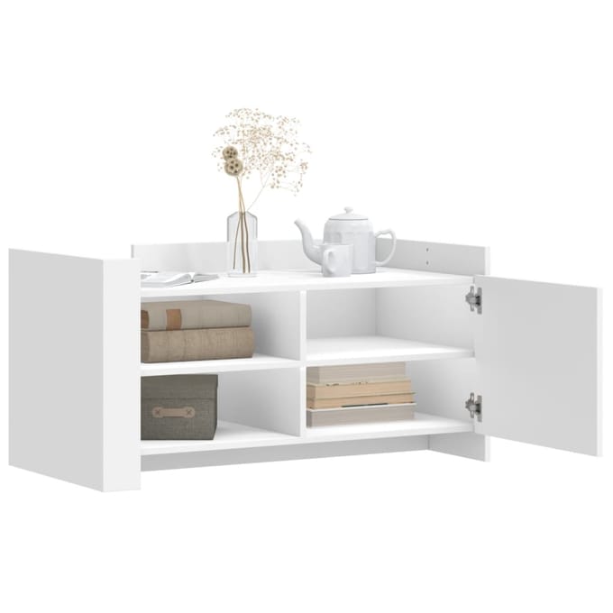 vidaXL - Salontafel - 100x50x50 - cm - bewerkt - hout - wit