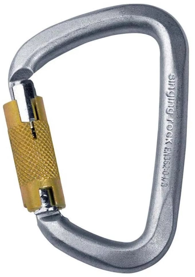 Singing Rock Sde Steel Connector Triple-lock Karabijnhaak Goud,Zilver