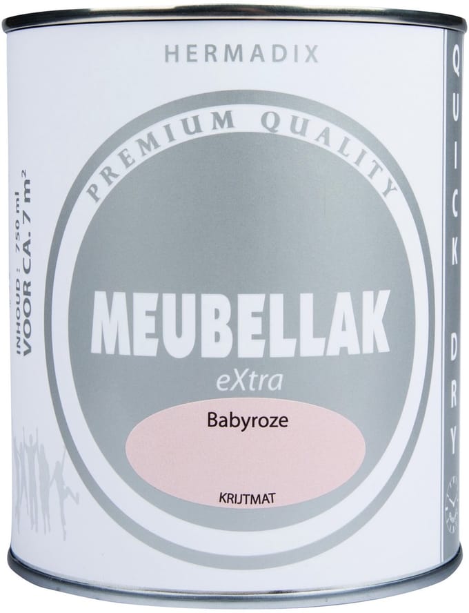 Hermadix Meubellak eXtra - Dekkend - Krijtmat babyroze