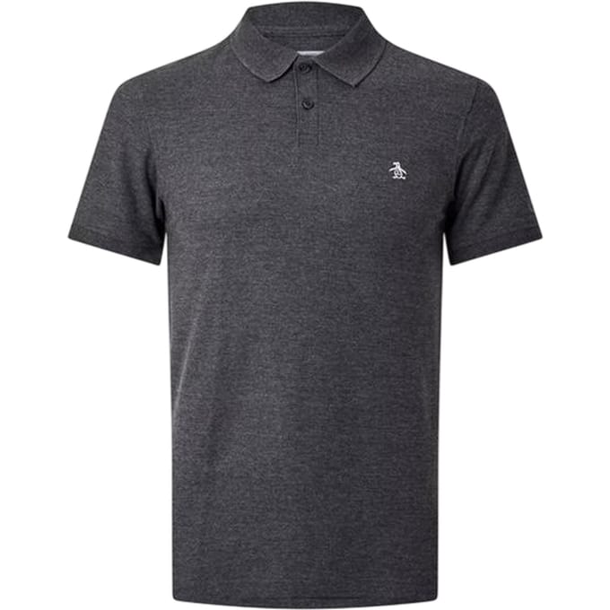 Original Penguin Heren Geborduurd Logo Poloshirt (Houtskool)