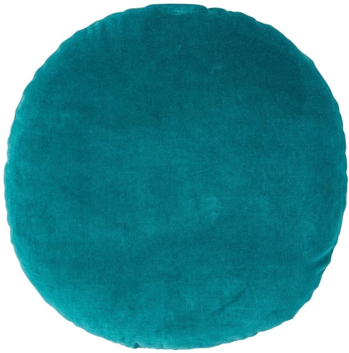 Homescapes Fluwelen kussen, 40 cm rond, smaragdgroen