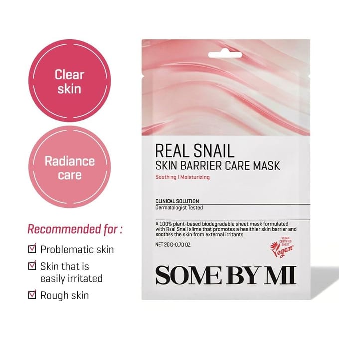 [SOME BY MI] Real Snail Skin Barrier Care Mask 20g*10EA beige