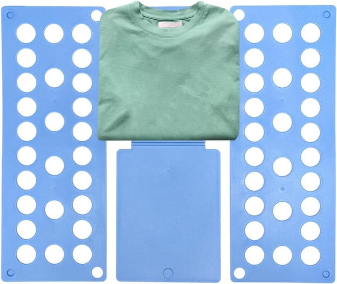 Kleding vouwplank - Wasserij organizer - Efficiënt opruimen - Opvouwbaar en compact - 40x48cm - Lichtblauw