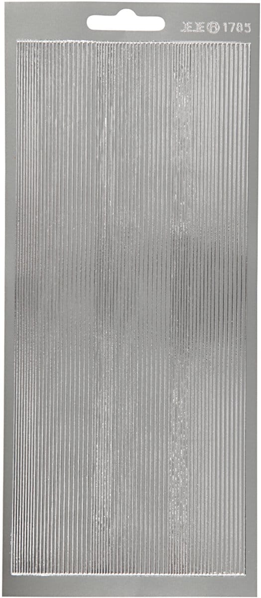 Stickers, randen, vel 10x23 cm, zilver, 1 vel