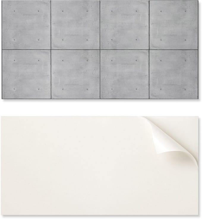 Zelfklevend vinylpaneel met print, 120x60 cm, ruwe betontextuur.