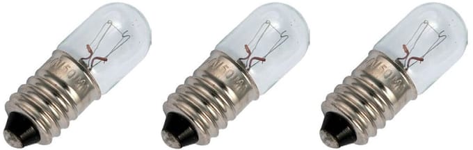 Signaallamp E10 55V 4W - 66 mAh - 3 stuks - T10 Gloeilamp Ø10mm - 28mm - 2500K - Dimbaar