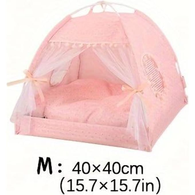 Lit pour chat à motif floral rose 1 pièce M