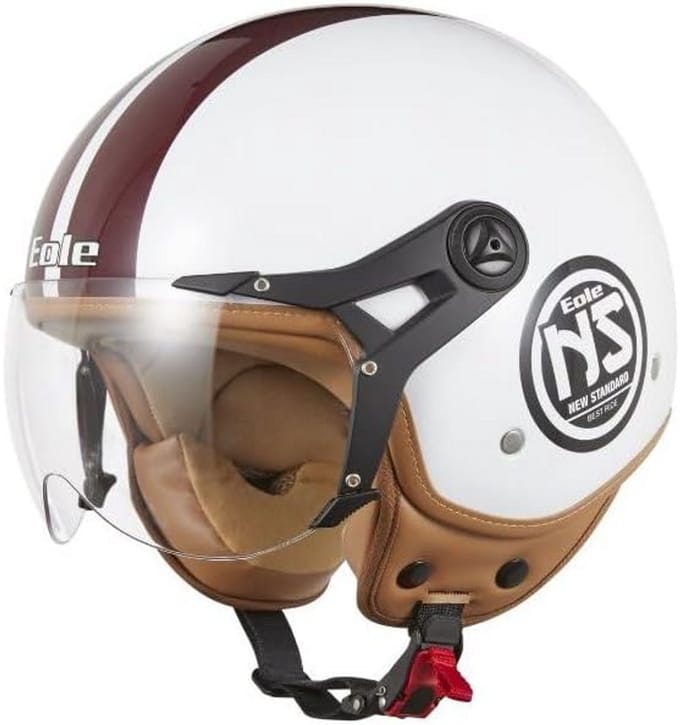 Jethelm - Open helm - Motorrijden - ECE R 22.06 goedgekeurd - Maat XS - Wit en rood