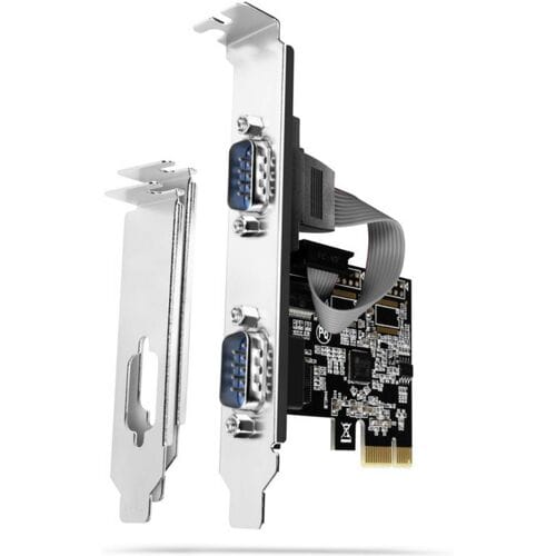 AXAGON PCEA-S2N - PCIe Adapter - 2x Seriële Poort (DB9) - ASIX AX99100 Chipset - Low Profile