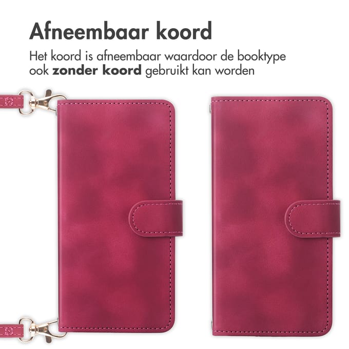 imoshion Hoesje - Geschikt voor Apple iPhone 17e / 16e - Bookcase met koord - Rood