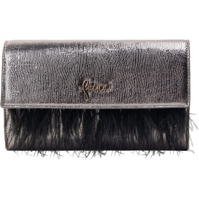 Faina Clutch/avondtasje Dames Grijs metallic