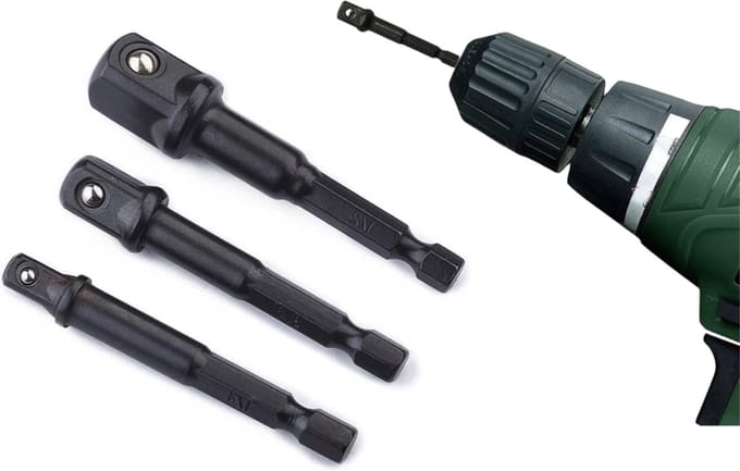 PD® - Doppenset - Dopsleutelset - Bit verloop naar dop - 1/4-3/8-1/2" X 70MM - Zwart