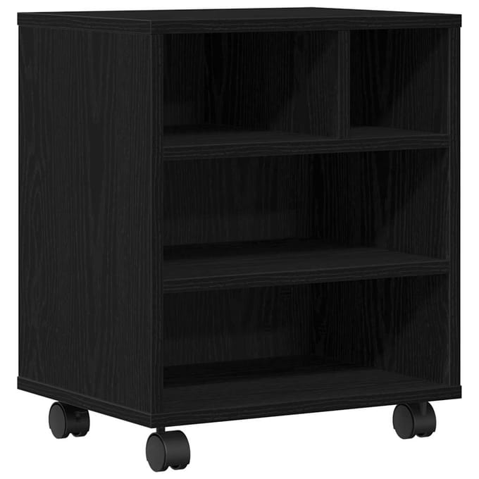 vidaXL - Printerstand - Zwart - eiken - 41 - x - 32 - x - 48 - cm - Bewerkt - hout
