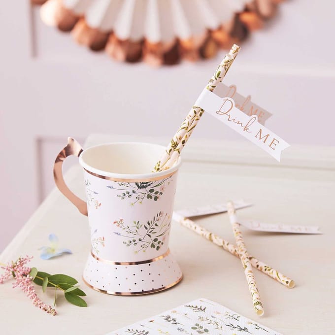 Papier Drink Me Bloemetjes - 20 stuks