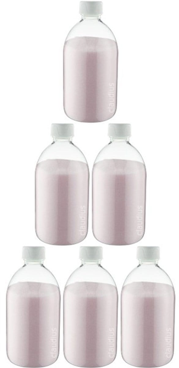 Scrubzout Rozen 650 gram - Fles met witte dop - set van 6 stuks - Hydraterende Lichaamsscrub