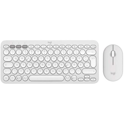 Logitech Pebble 2 Combo Set met toetsenbord en muis Draadloos Optisch Wit 3 Toetsen