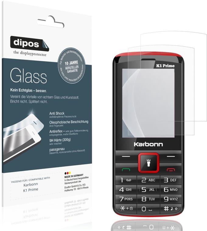 dipos – 2x Matte Pantserfolie geschikt voor Karbonn K1 Prime | 9H Screenprotector