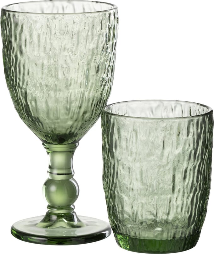 J-Line wijnglas Vera - polyresin - groen